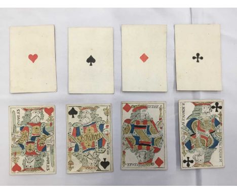 Complete deck of 52 Expatriate (or Belgian pattern family of the Paris pattern) playing cards, circa 1770Provenance: The Chri