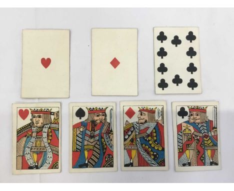 Deck of circ 1835 playing cards, De La Rue's second SE design, 51 of 52 cards (ace of spades missing).Provenance: Dudley Olli