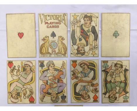 Complete deck of 53 Karl Gerich and Georgina Harvey 'Victoria' playing cards, Bath, published 1988, one of approximately 20 p