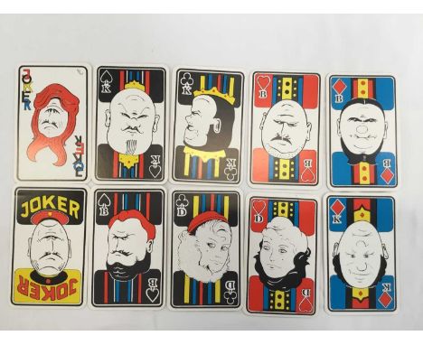 Skat Paradox playing cards, designed by Siegfried Heilmeier, with rotational faces, limited edition 66/70, together with a de