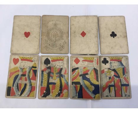 Complete deck of 52 standard single ended English playing cards by Thomas Creswick, circa 1835, together with an incomplete s