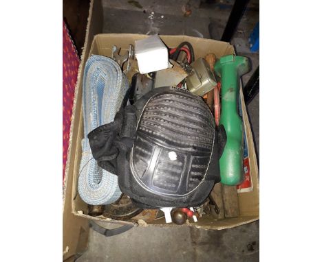 A box of tools and misc items. 