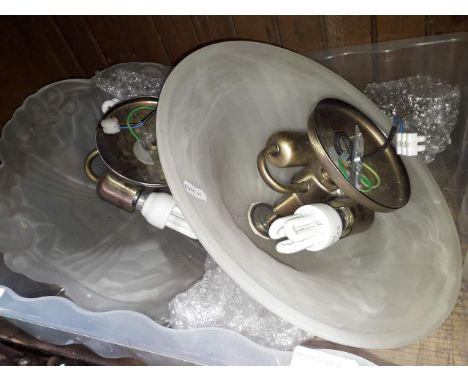 Two glass ceiling light fittings 