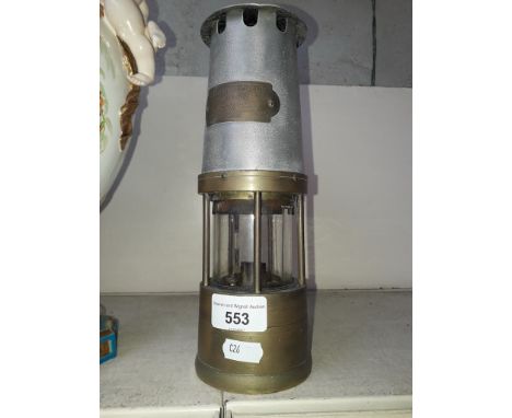Brass miners lamp by Naylor Wigan 