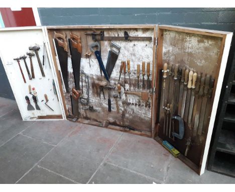 A large shadow board folding unit with tools 