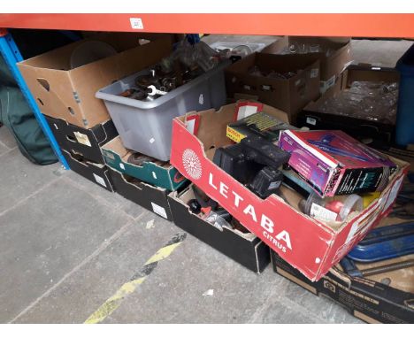 Nine boxes of various tools 