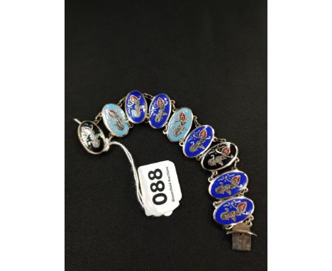 CONTINENTAL SILVER AND ENAMEL BRACELET