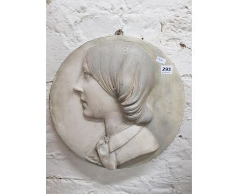 LARGE ANTIQUE PORTRAIT PLAQUE SIGNED AND DATED 1852