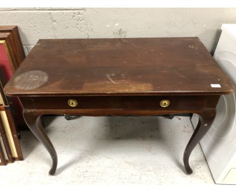 A twentieth century Continental two drawer console table 