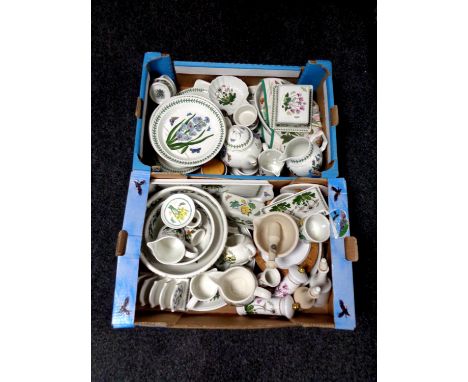 Two boxes containing a very large quantity of Portmeirion The Botanic Garden dinner china 