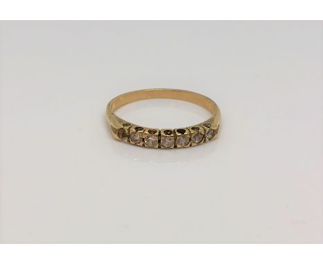 An 18ct gold six stone diamond ring (one stone missing), size N CONDITION REPORT: 1.9g