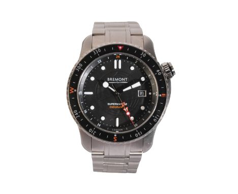 BREMONT SUPERMARINE ENDURANCE: A GENTLEMAN'S STAINLESS STEEL BRACELET WATCHwith automatic movement, the black dial with lumin