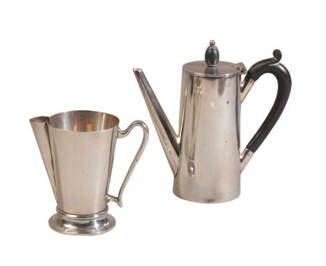 A GEORGE V SILVER BACHELOR COFFEE POTby Atkin Brothers, Sheffield 1910, of plain silver form with bakelite handle and finial,