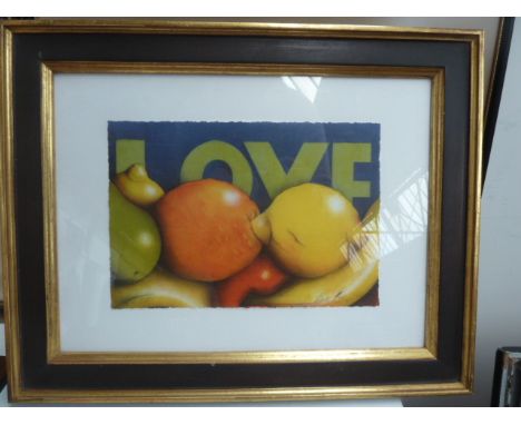 Eva Bask 'Lemon Love' 168/250 limited edition print, framed, signed lower right, 20 x 30cm