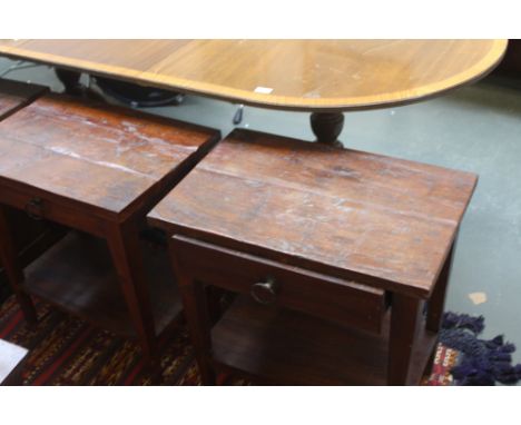 A pair of lombok teak bed side tables, drawer over shelf, 60cm x 63cm