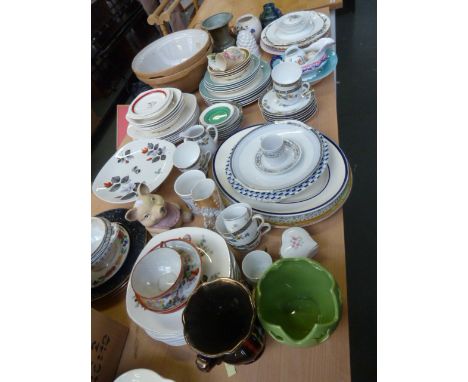 A large quantity of china to include Midwinter Stylecraft, various meat platters, two Mason Cash and Co. mixing bowls, KPM Ba