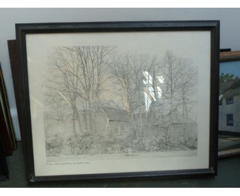 A quantity of pictures including two prints of river scenes, a print of MHS Marna being torpedoed November 1942, a print of S