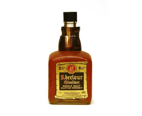 Aberlour Glenlivet 8 year old Single Malt Scotch Whisky, 100 proof, 1970s bottling, one 1 litre bottle (capsule loose but lid