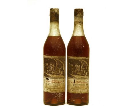 Delamain &amp; Co., Cognac Grande Champagne, 1969, two bottles (capsules corroded? and label damage