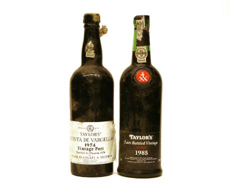 Assorted Port to include: Taylors, Quinta de Vargellas, Vintage Port, 1974, one bottle and Taylors, Late Bottled Vintage, 198