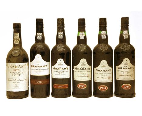 Assorted Grahams Port to include: Grahams, Vintage Port, 1975, one bottle and Grahams, Late Bottled Vintage, 1994, one bottle