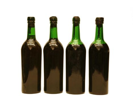 Vintage Port, no label, plain capsule, four bottles