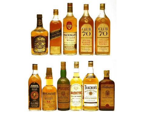 Assorted Whisky to include: Club 70 Special Reserve Whisky, T.F. Wallace &amp; Co, Holland, no strength or capacity stated on