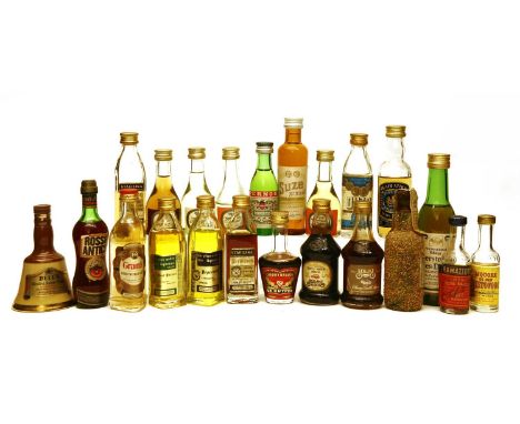 A collection of whisky and other spirit miniatures to include: The Macallan, Single Highland Malt Scotch Whisky, 1964; Oban, 