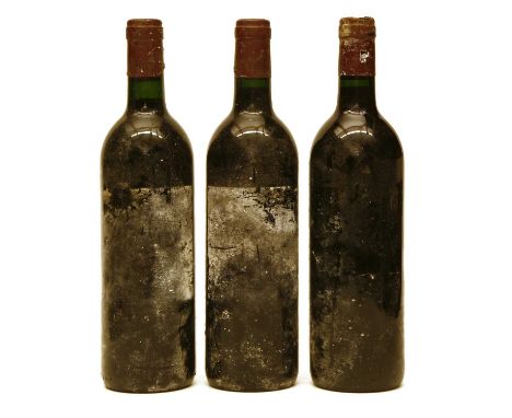 Chateau Cos d'Estournel, 2eme Cru Classe, Saint-Estèphe, unknown vintage, three bottles (labels lacking)