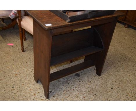 COMBINATION OAK SIDE TABLE AND SHELF, 76 CM WIDE