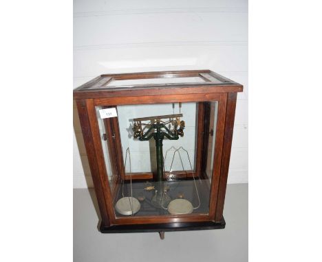 CASED SET OF CHEMIST BEAM SCALES