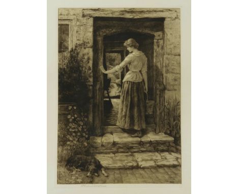 HERBERT DICKSEE (BRITISH, 1862-1942) (2)The Cottage Doorway signed 'Herbert Dicksee' (lower left margin) etching 45 x 31cm to