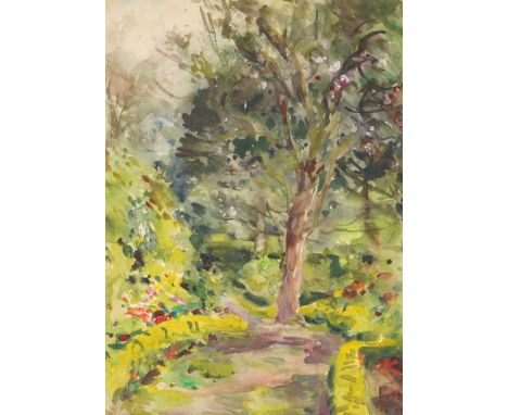 WILLIAM CHRISTIAN SYMONS (BRITISH, 1845-1911)The Garden Path inscribed and dated 'Battle, May 1 1904' (verso) watercolour and