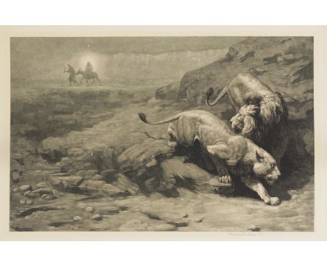 HERBERT DICKSEE (BRITISH, 1862-1942) AFTER SIMON HARMON VEDDER (1866-1937)The Flight into Egypt signed 'Herbert Dicksee' (low