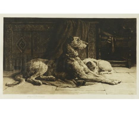 HERBERT DICKSEE (BRITISH, 1862-1942)Waiting for Master (1922) signed 'Herbert Dicksee' (lower left margin), published by Fros