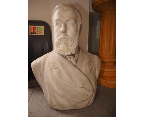 George Frederick Halse, 1891: a 19th century marble portrait bust, distinguished late Victorian gentleman, 26" high