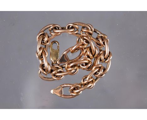 A yellow metal triple-link bracelet, stamped 375, 15.19g 