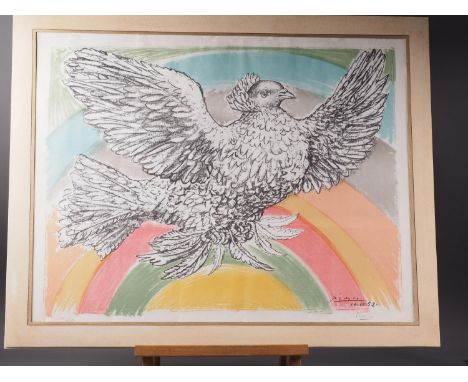 Picasso: a signed lithograph, Colombe Volant (a' L'Avc en Ciel), 127/200, 21" x 27 1/4", unframed 