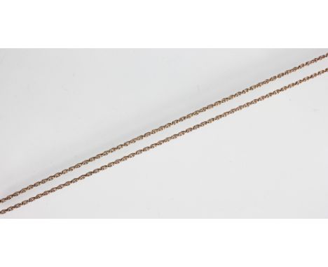 A 9ct yellow gold rope twist chain, the uniform chain with bolt ring clasp, 56cm long, weight 6.8gms