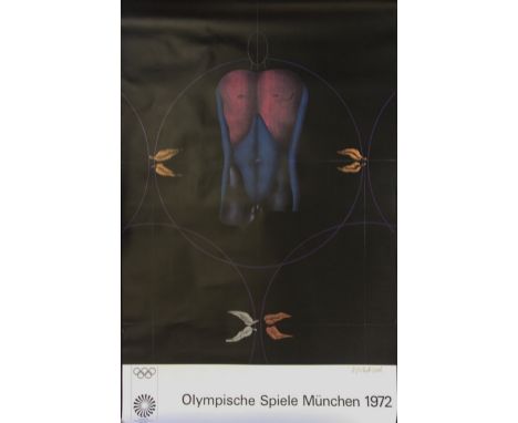 After Paul Wunderlich (German),
Colour lithograph poster,
'Olympische Spiele Munchen 1972', an original Munich Olympic poster