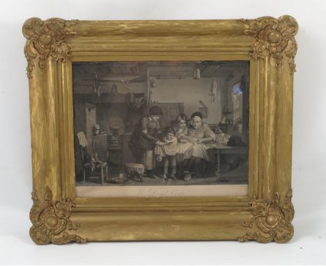 A pair of 19th century black and white prints, titled Le Doiqt Coupe and Les Politiques de Village, 10ins x 13ins