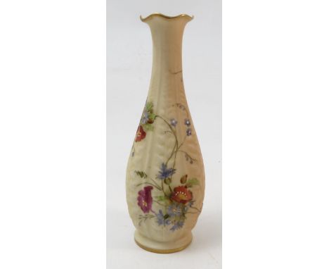 A Royal Worcester blush ivory vase, the moulded body decorated with flowers, shape number G364, dated 1914, height 5.5ins