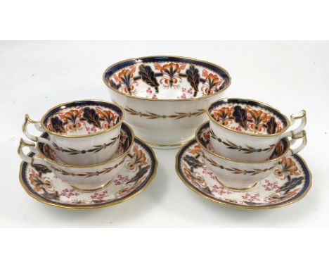 Two Mintons coffee cups,together with two teacups, two saucers, pattern no 534, and a slop bowl 