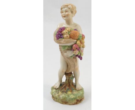 A Royal Worcester figure, nude boy with cornucopia, modelled by F Gertner, model number 3373, dated 1941, height 7.5ins