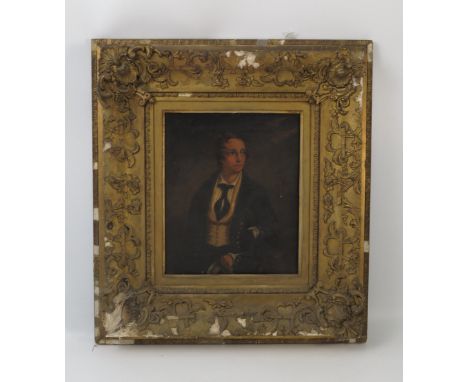 A 19th century school, oil on canvas, bust portrait of Alexander Horatius McKnight, inscribed to the reverse, 12ins x 10.5ins