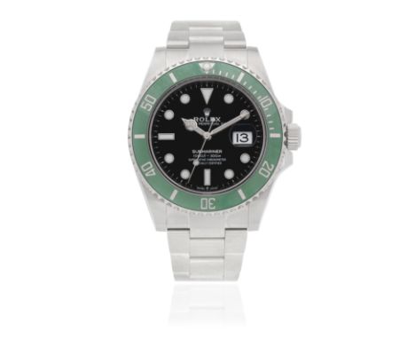 Rolex. A stainless steel automatic calendar bracelet watchModel: Submariner 'Starbucks'Reference: 126610LVDate: Purchased 2nd