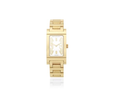 Bulgari. An 18K gold quartz bracelet watchModel: RettangoloReference: RT 39 GDate: Circa 2000Movement: 4-jewel quartzDial: Wh