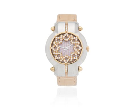 Corum. A lady's stainless steel and rose gold diamond set automatic wristwatch with mother of pearl dialDate: Circa 2000Movem