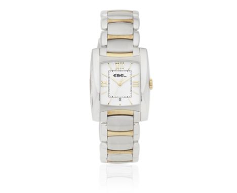 Ebel. A stainless steel and gold quartz calendar bracelet watchModel: BrasiliaReference: 1215780Date: Purchased 9th January 2