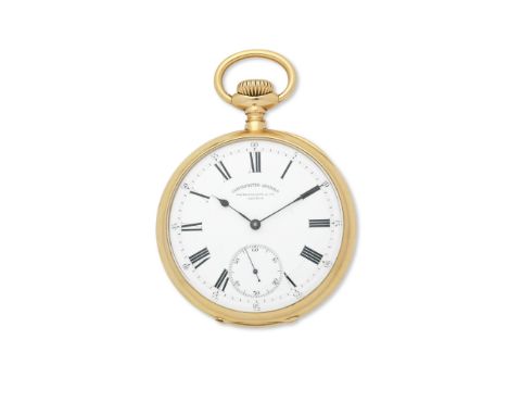 Patek Philippe. An 18K gold keyless wind open face pocket watch Retailed by Gondolo &amp; Labouriau, Rio de JaneiroModel: Chr